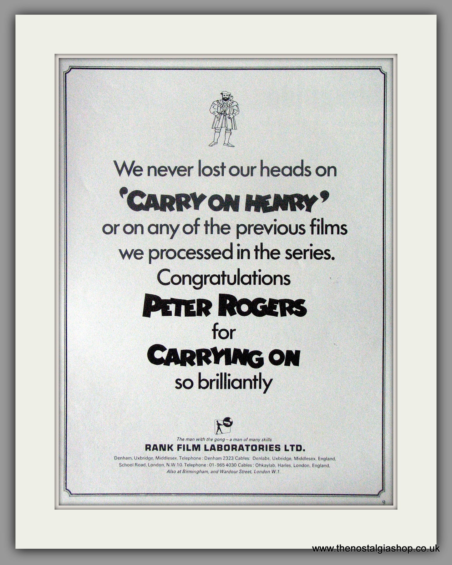 Carry On Henry. Original Advert 1971 (AD50642)