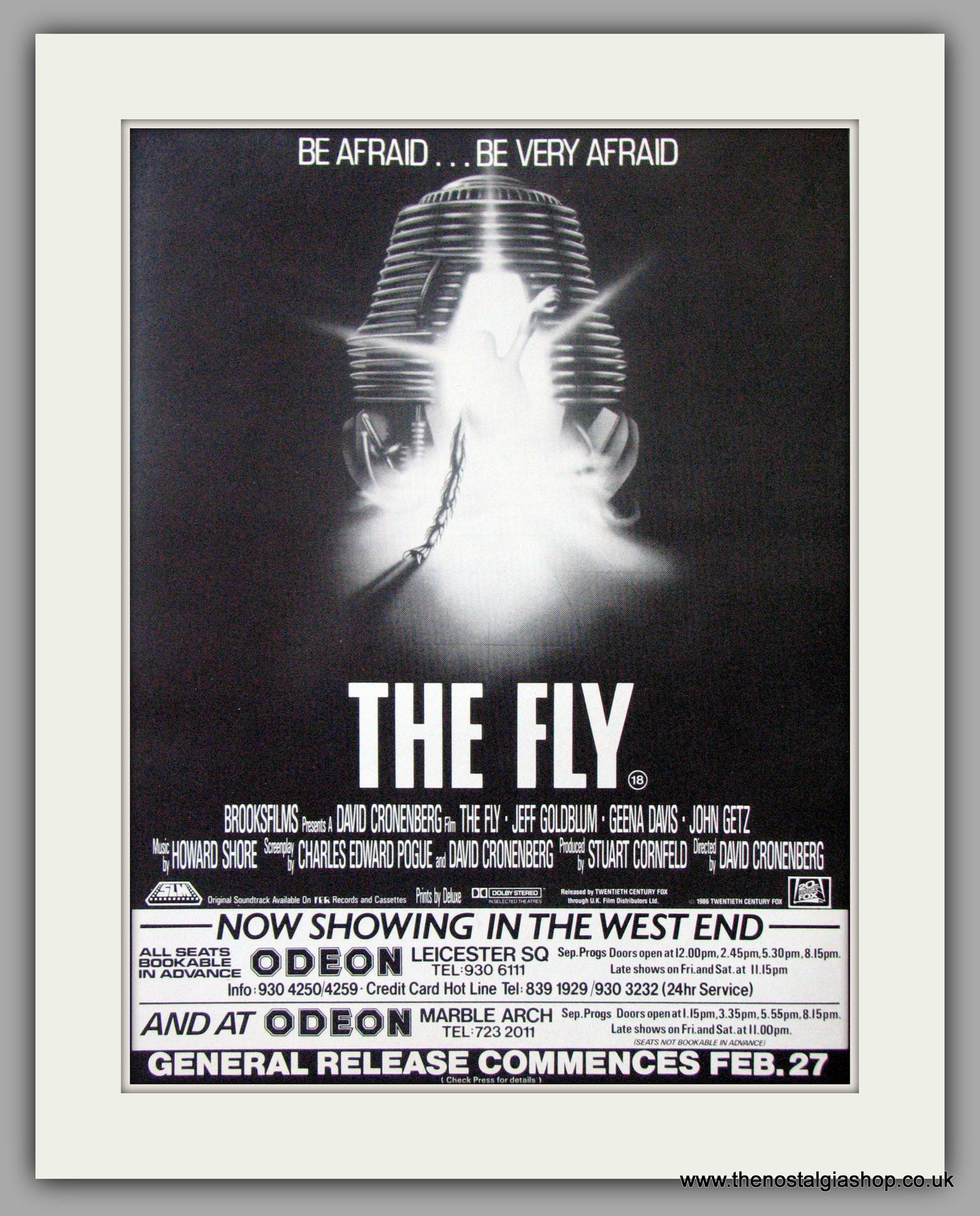 The Fly. Original Advert 1987 (AD50767)