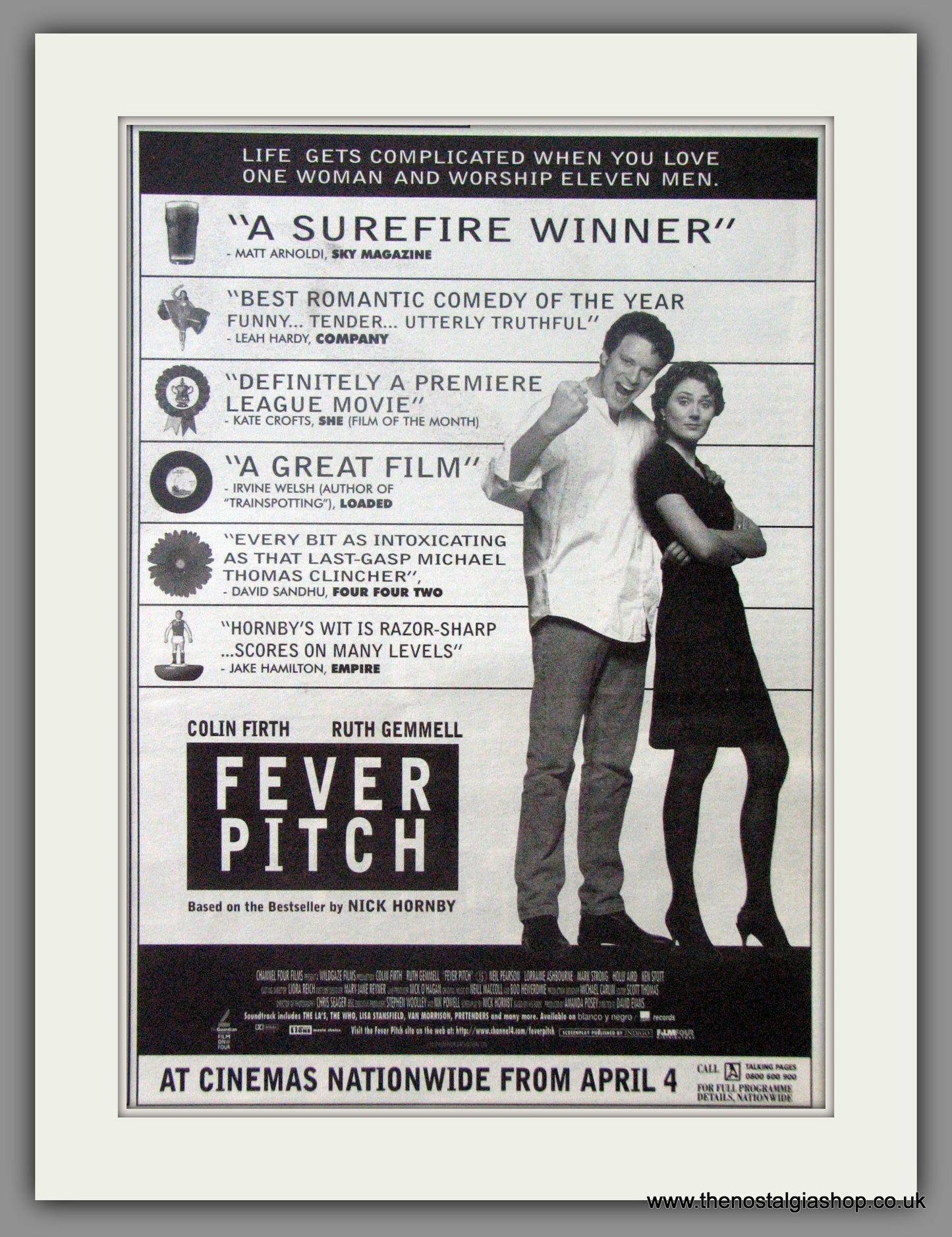 Fever Pitch. Original Advert 1997 (ref AD50778)