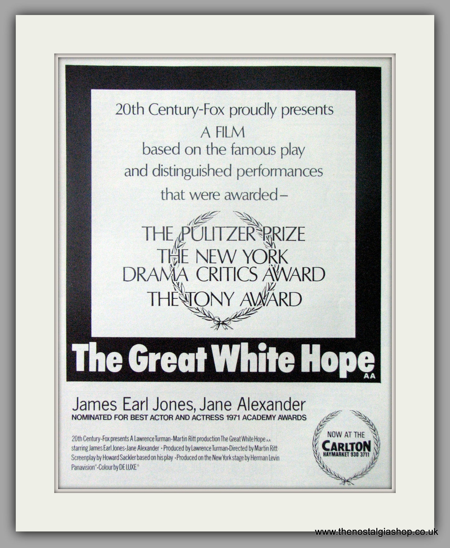 Great White Hope (The). Original Advert 1970 (ref AD50810)