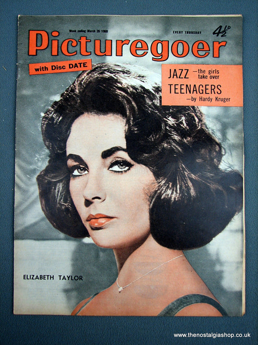 Elizabeth Taylor. Picturegoer Magazine. March 1960. (M216)
