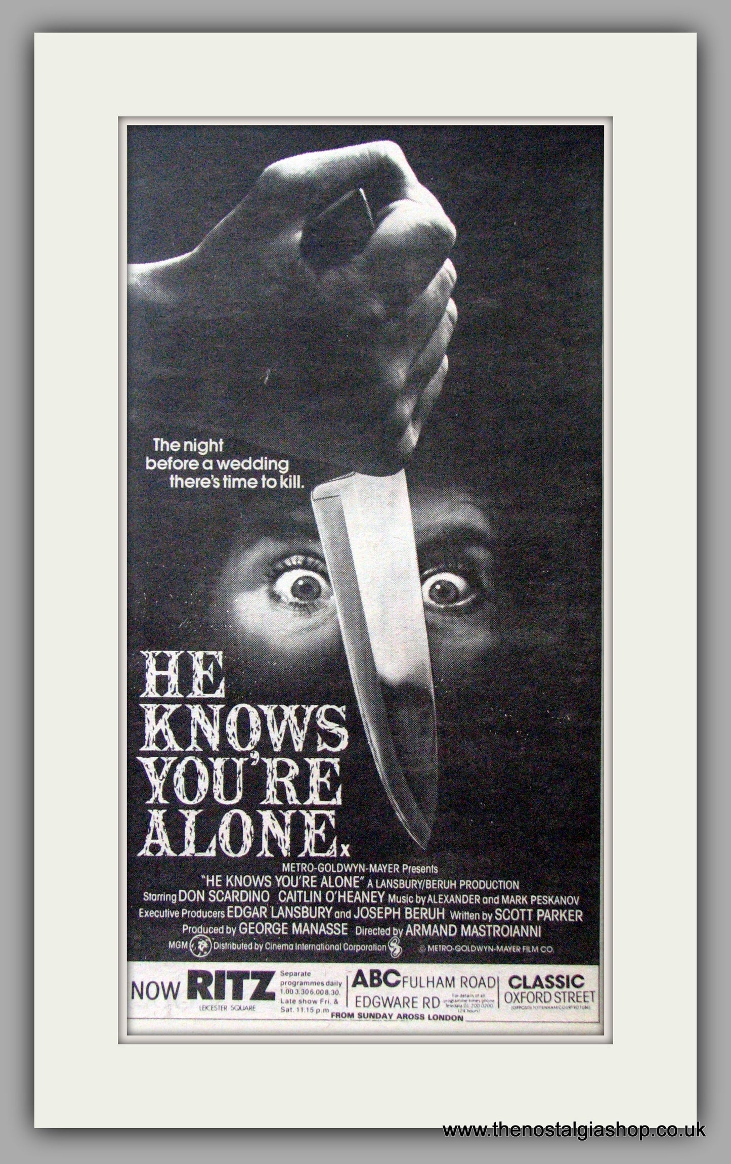 He Knows You're Alone. Vintage Advert 1980 (ref AD50863)