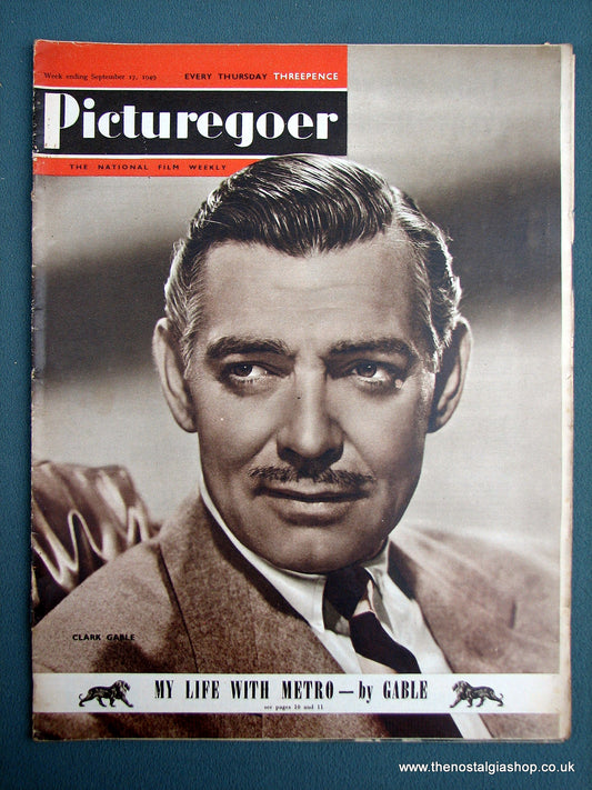 Clark Gable. Picturegoer Magazine. Sept 1949. (M231)