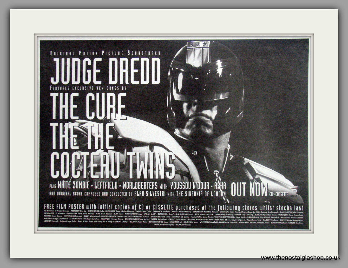 Judge Dredd Sound Tracks. Original Advert 1995 (ref AD50940)
