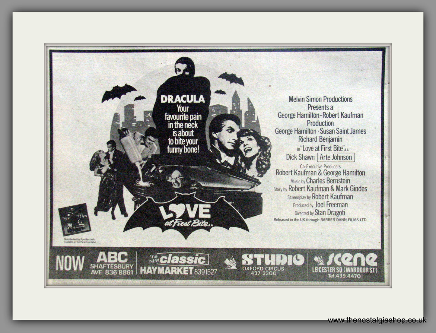 Dracula Love At First Bite. Original Advert 1962 (ref AD50949a)