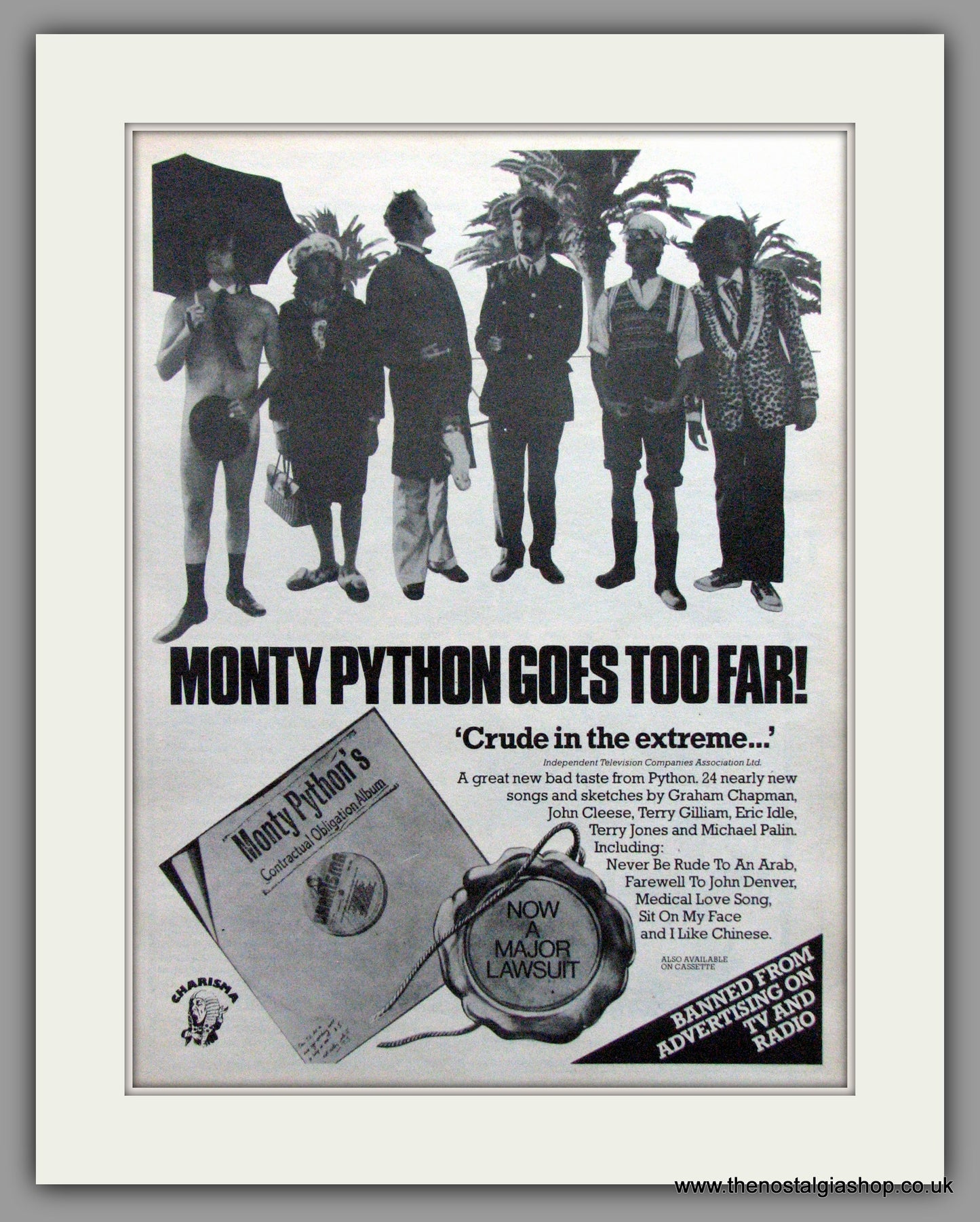 Monty Python Goes Too Far. Vintage Advert 1980 (ref AD51191)