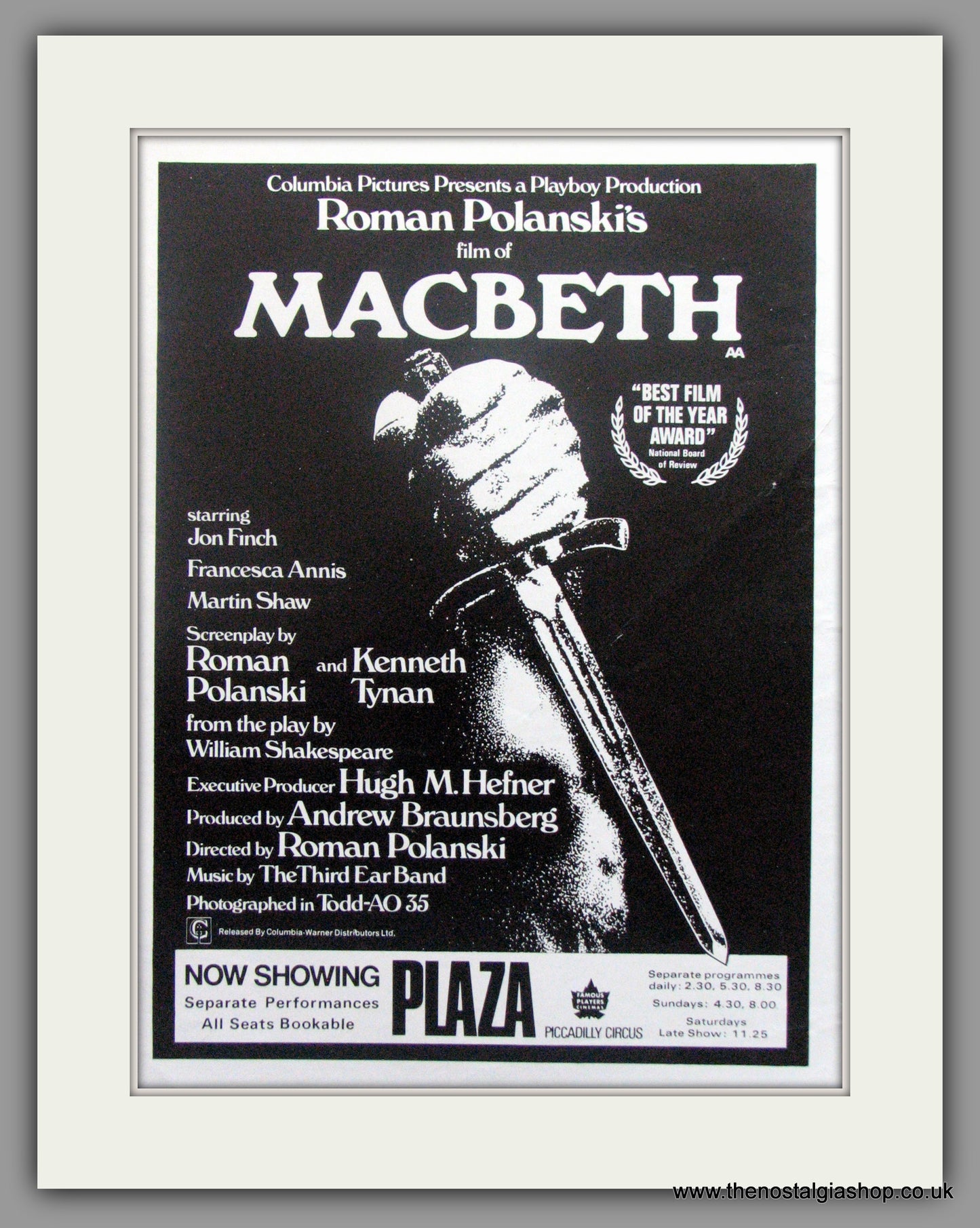 Macbeth Roman Polanski. Vintage Advert 1972 (ref AD51193)