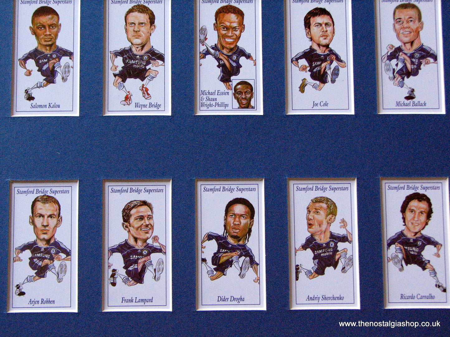 Chelsea. Stamford Bridge Superstars. Mounted Football Card Set