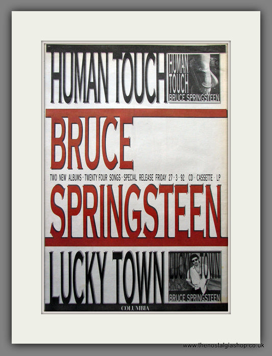 Bruce Springsteen. Human Touch, Lucky Town. Original Vintage Advert 1992 (ref AD13165)