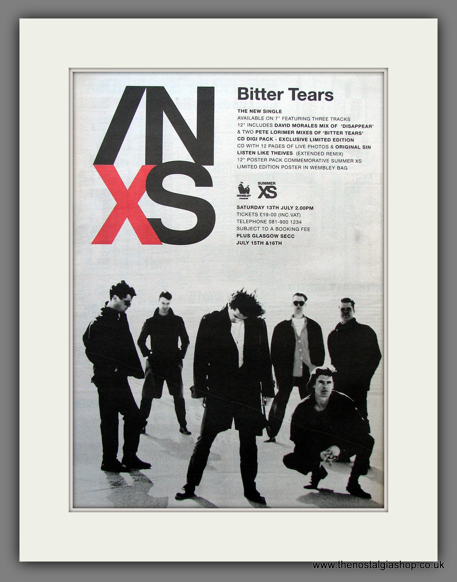 INXS. Bitter Tears. Original Vintage Advert 1991 (ref AD13155 