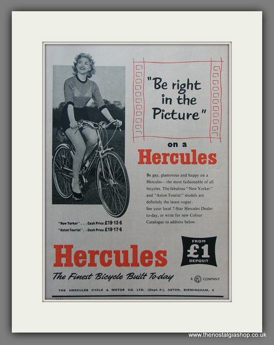 Hercules Bicycle. Original Advert 1957 (ref AD55723)