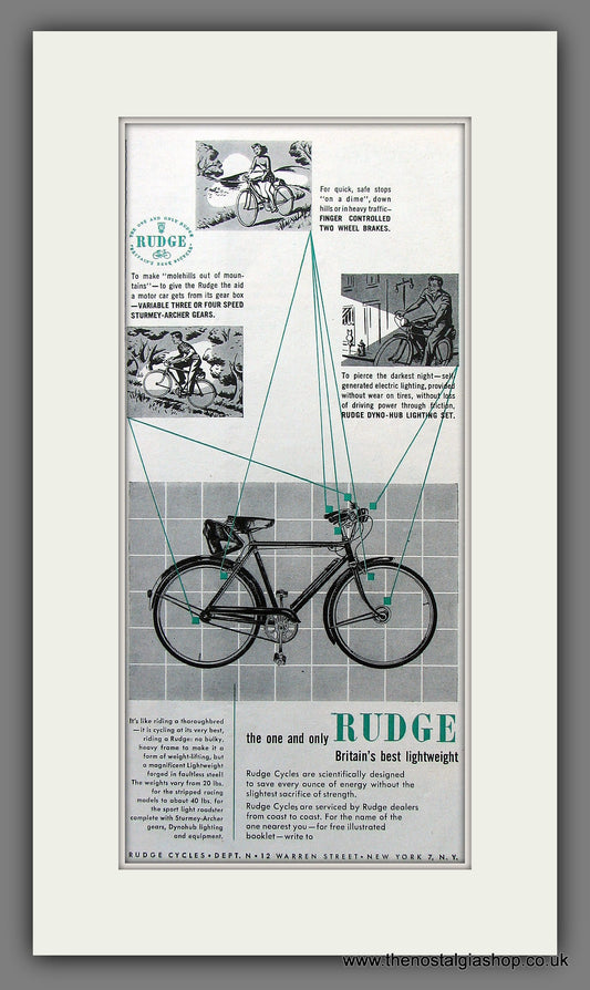 Rudge Bicycles. Original Advert 1949 (ref AD55725)