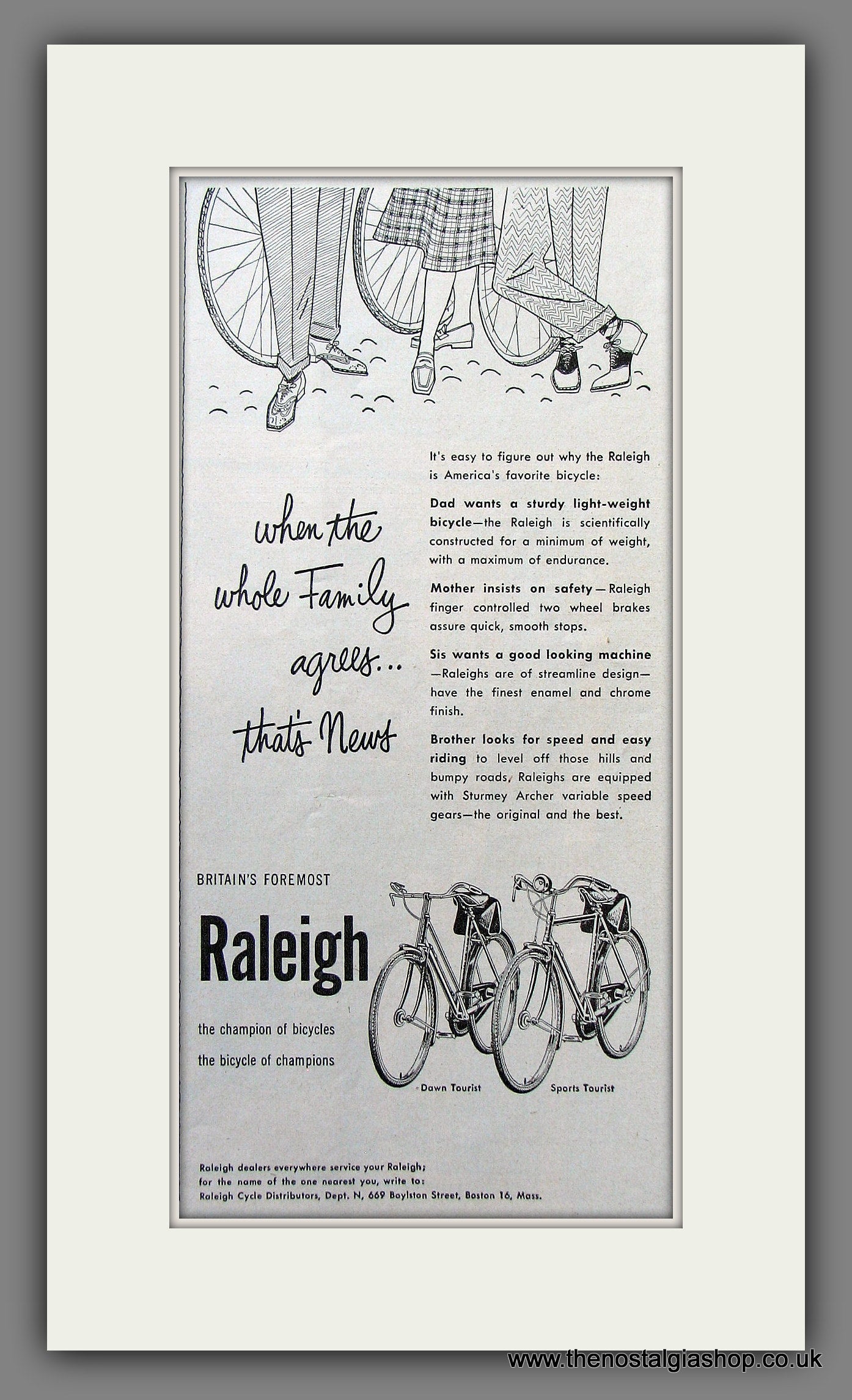 Raleigh Bicycles. Original Advert 1948 (ref AD55728)