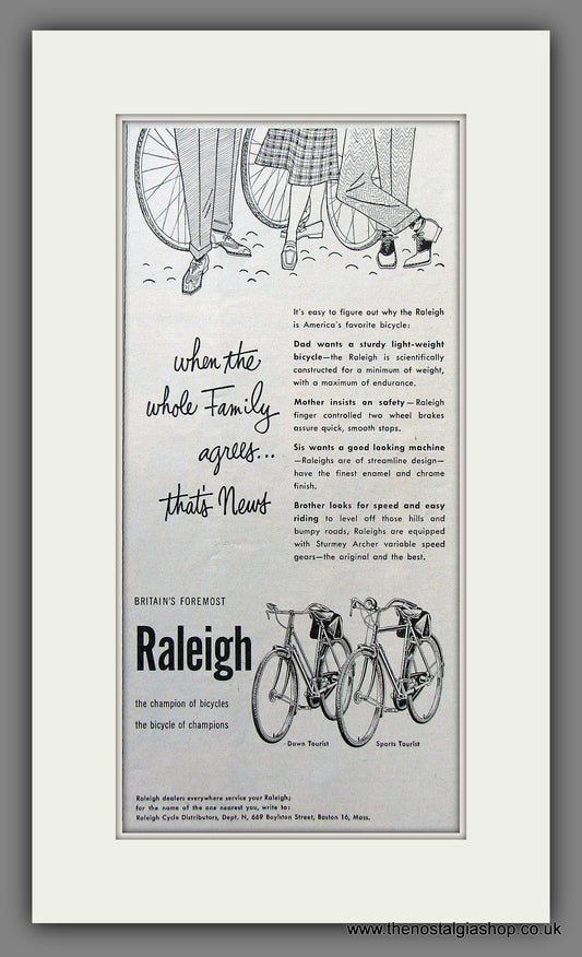 Raleigh Bicycles. Original Advert 1948 (ref AD55728)