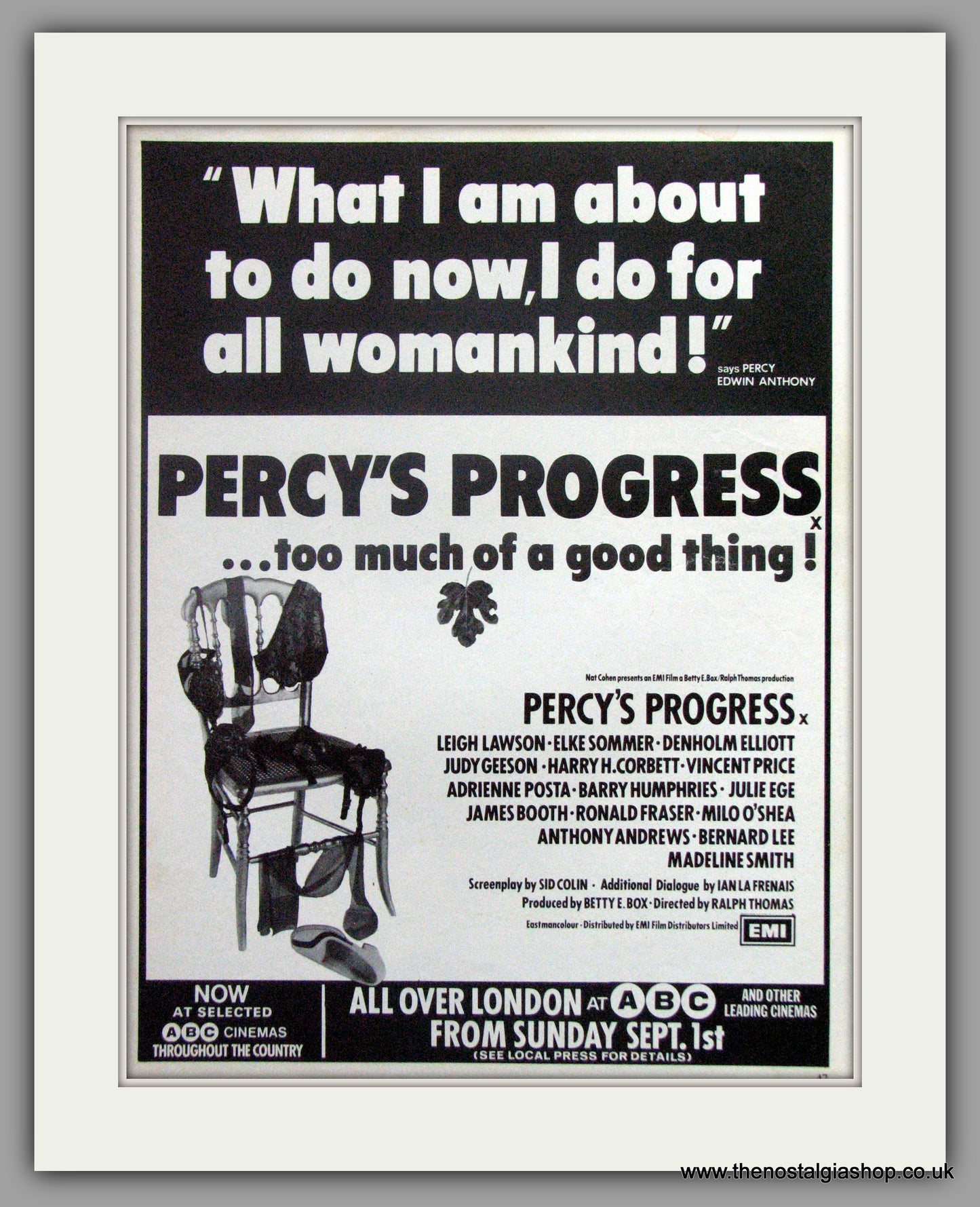 Percy's Progress. Original Advert 1974 (ref AD51394)
