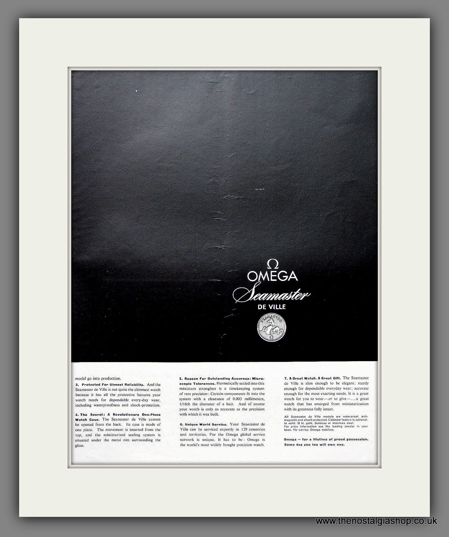 Omega Seamaster De Ville Watches. Original Advert 1960 (ref AD300125)