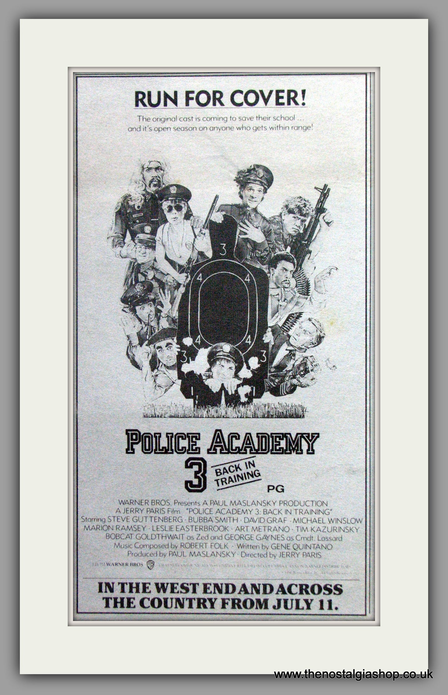 Police Academy 3. Original Advert 1986 (ref AD51410)