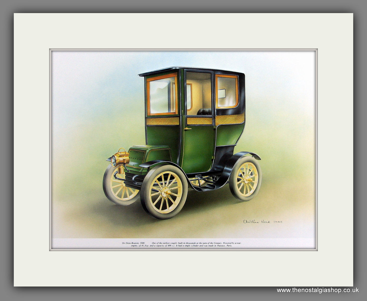 De Dion-Bouton 1900. Mounted Print