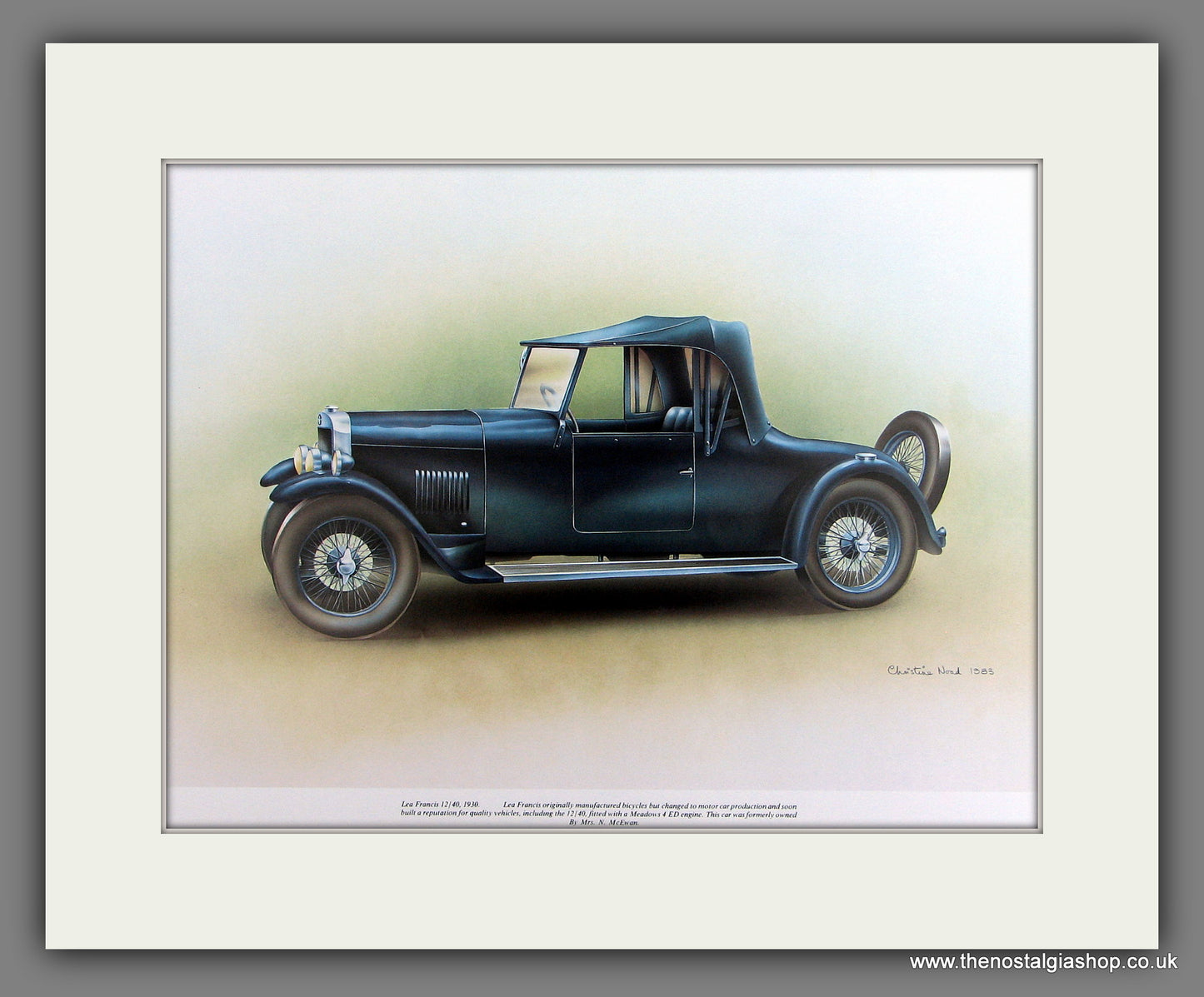 Lea Francis 12/40 1930. Mounted Print