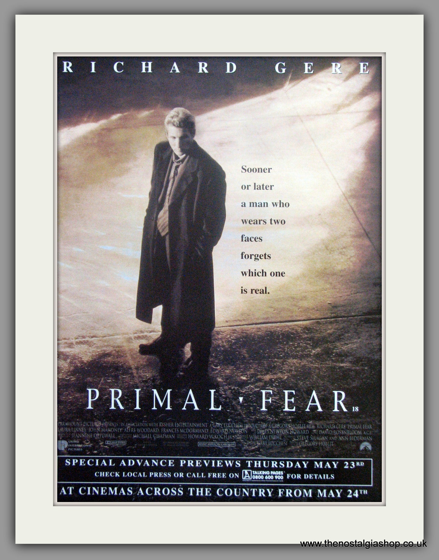 Primal Fear. Original Advert 1996 (ref AD51456)