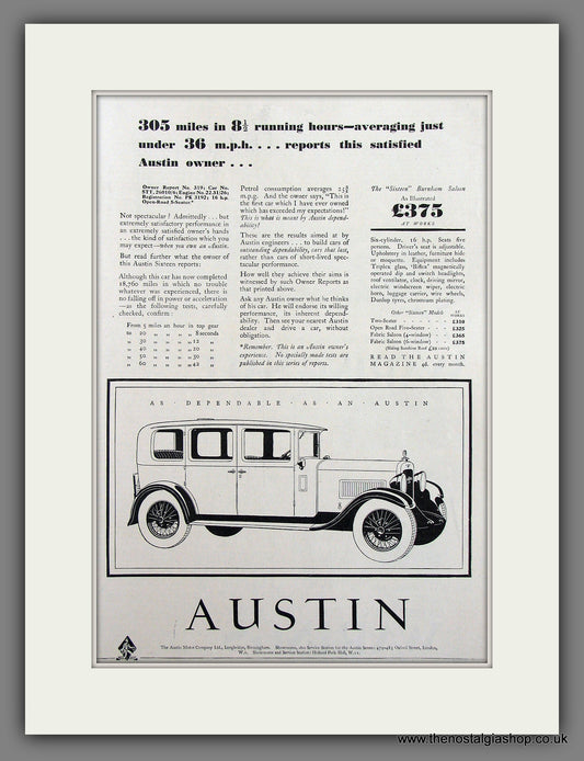 Austin Burnham Saloon 16 H.P. Original Advert 1930 (ref AD300005)