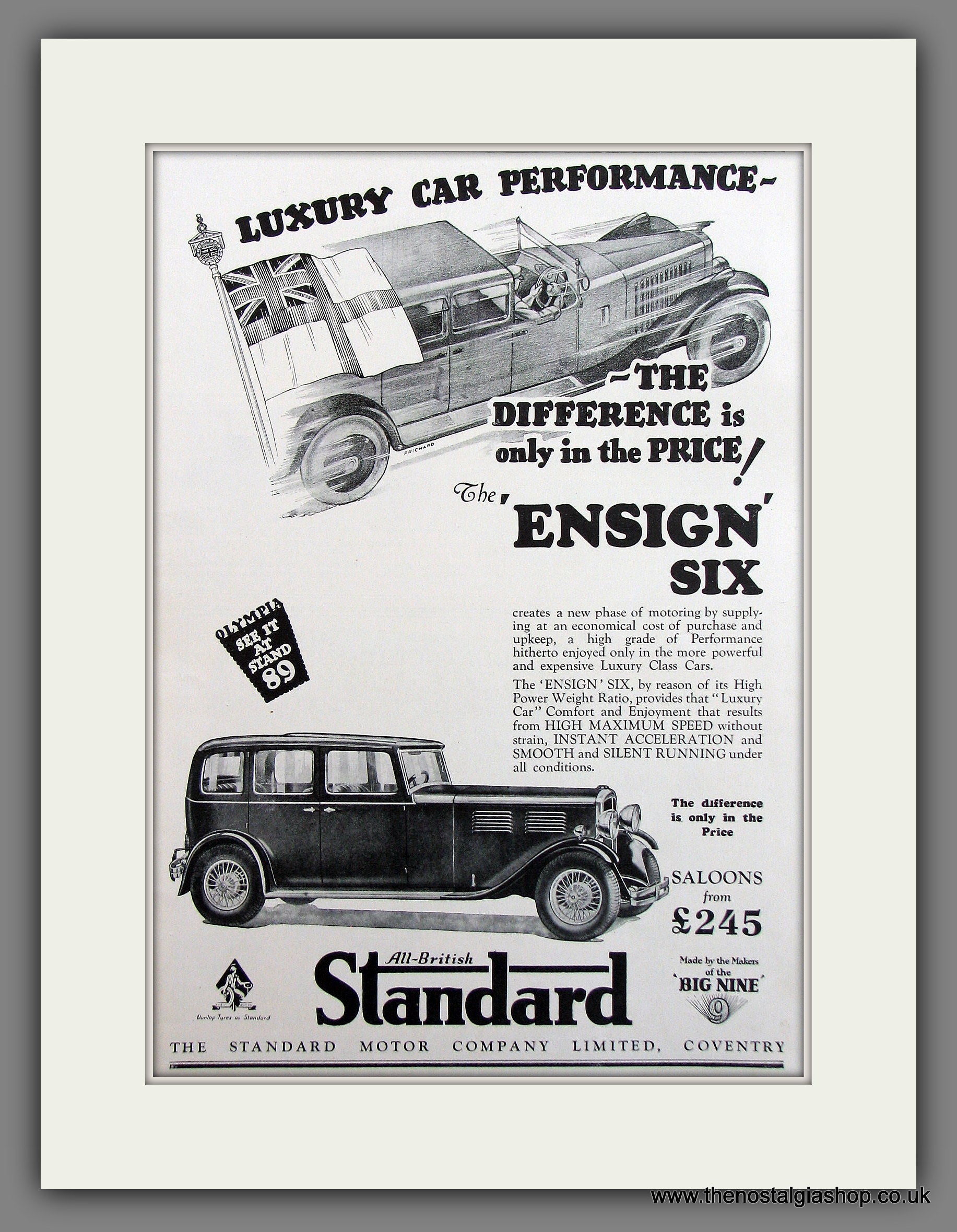 Standard Ensign Six. Original Advert 1930 (ref AD300018) – The