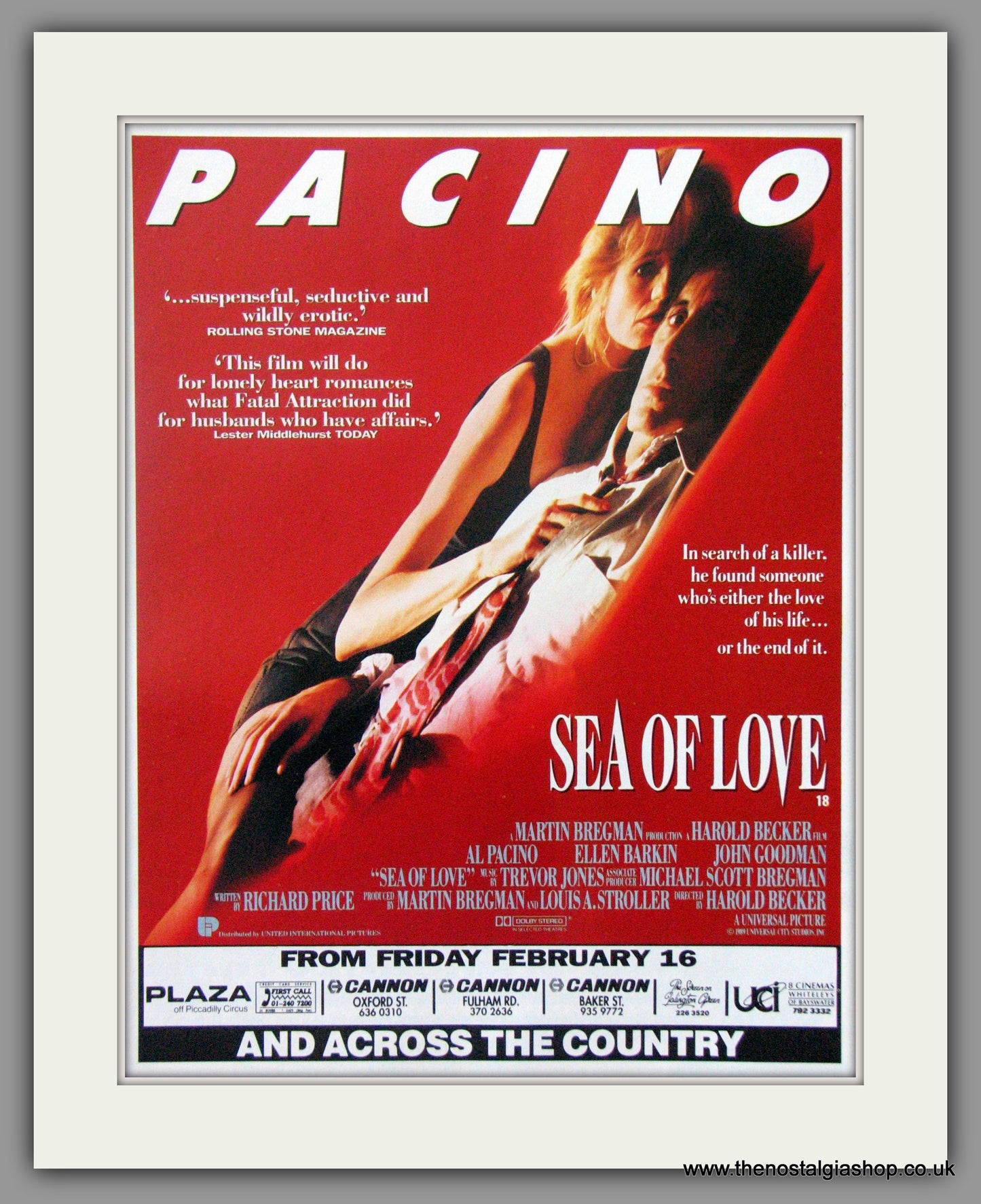 Sea Of Love. Original Advert 1989 (ref AD51652)