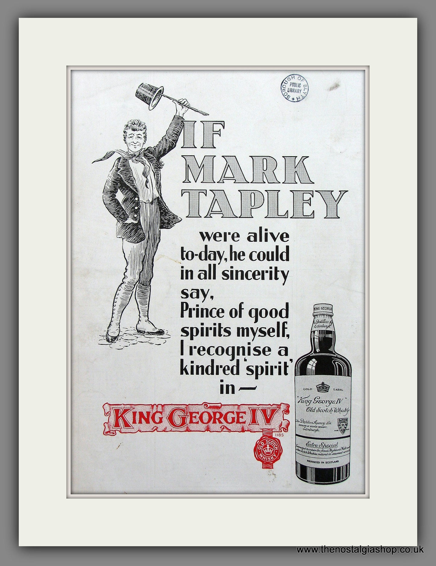 King George IV Old Scotch Whisky Original Advert 1931 (ref AD300087)