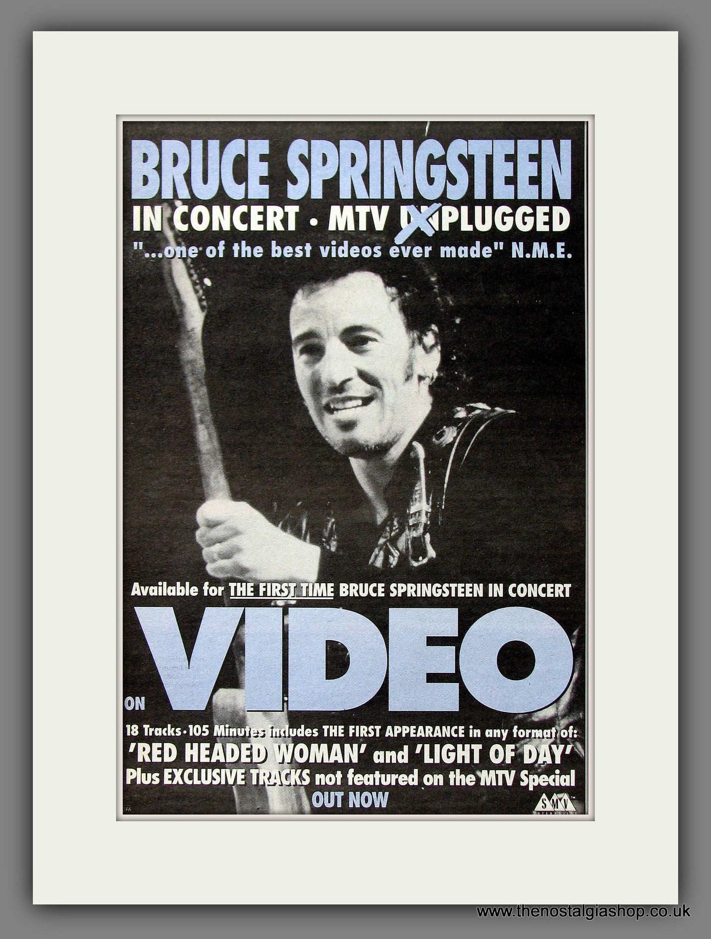 Bruce Springsteen. Concert on Video. Vintage Advert 1993 (ref AD55801)