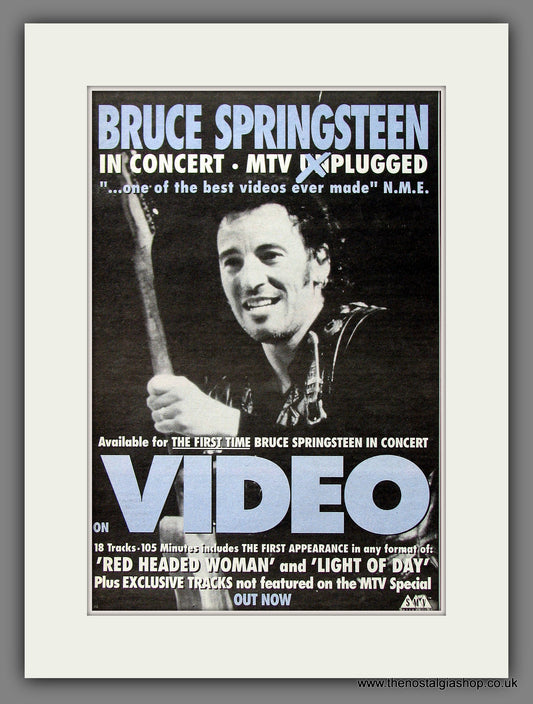Bruce Springsteen. Concert on Video.  Vintage Advert 1993 (ref AD55801)