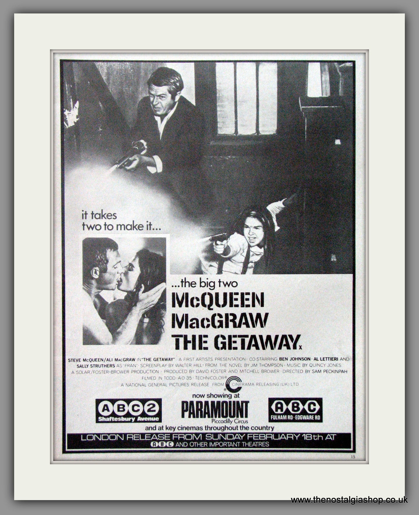 Getaway (The). Original Advert 1972 (ref AD51868)
