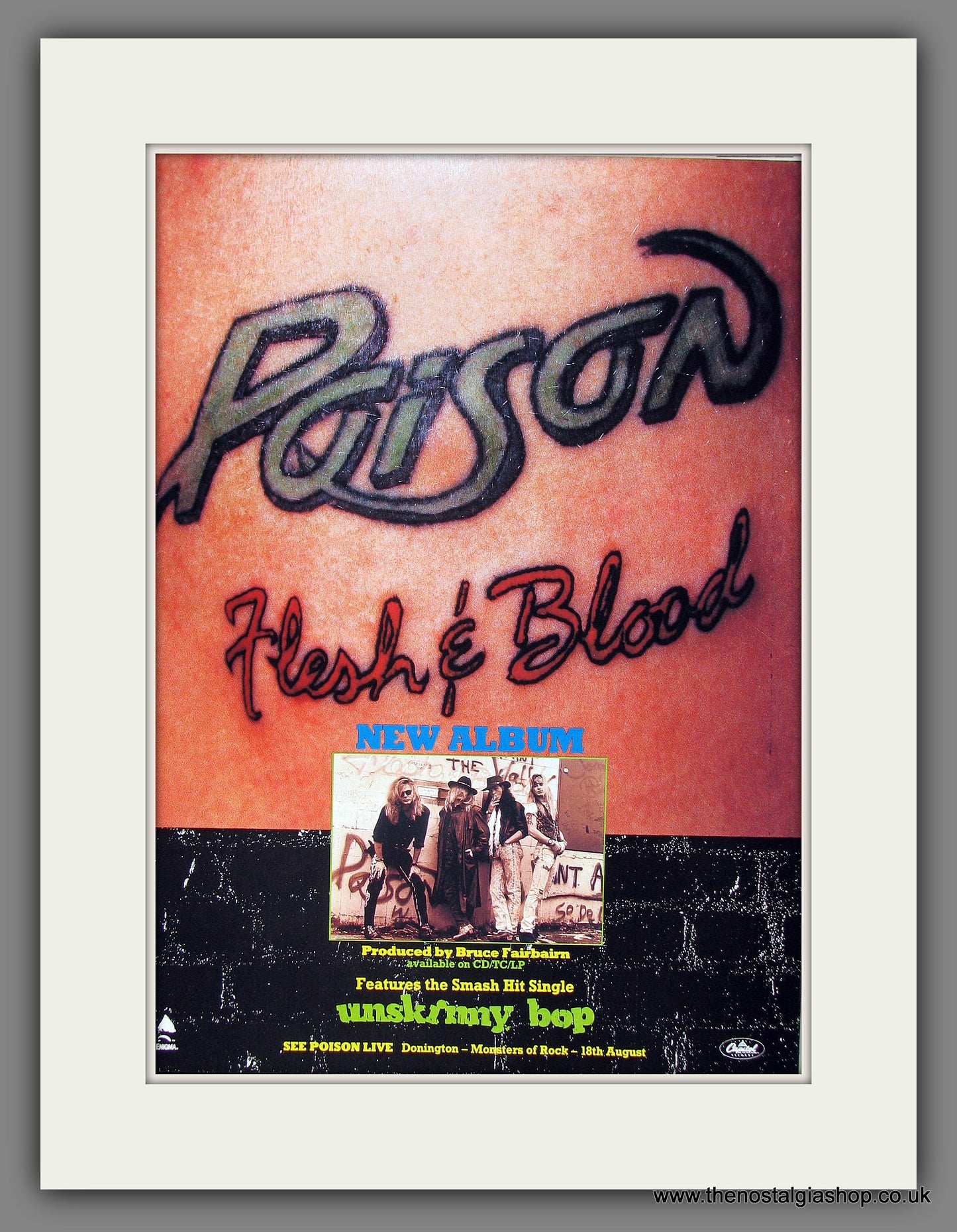 Poison. Flesh & Blood. 1990 Original Advert (ref AD55763)