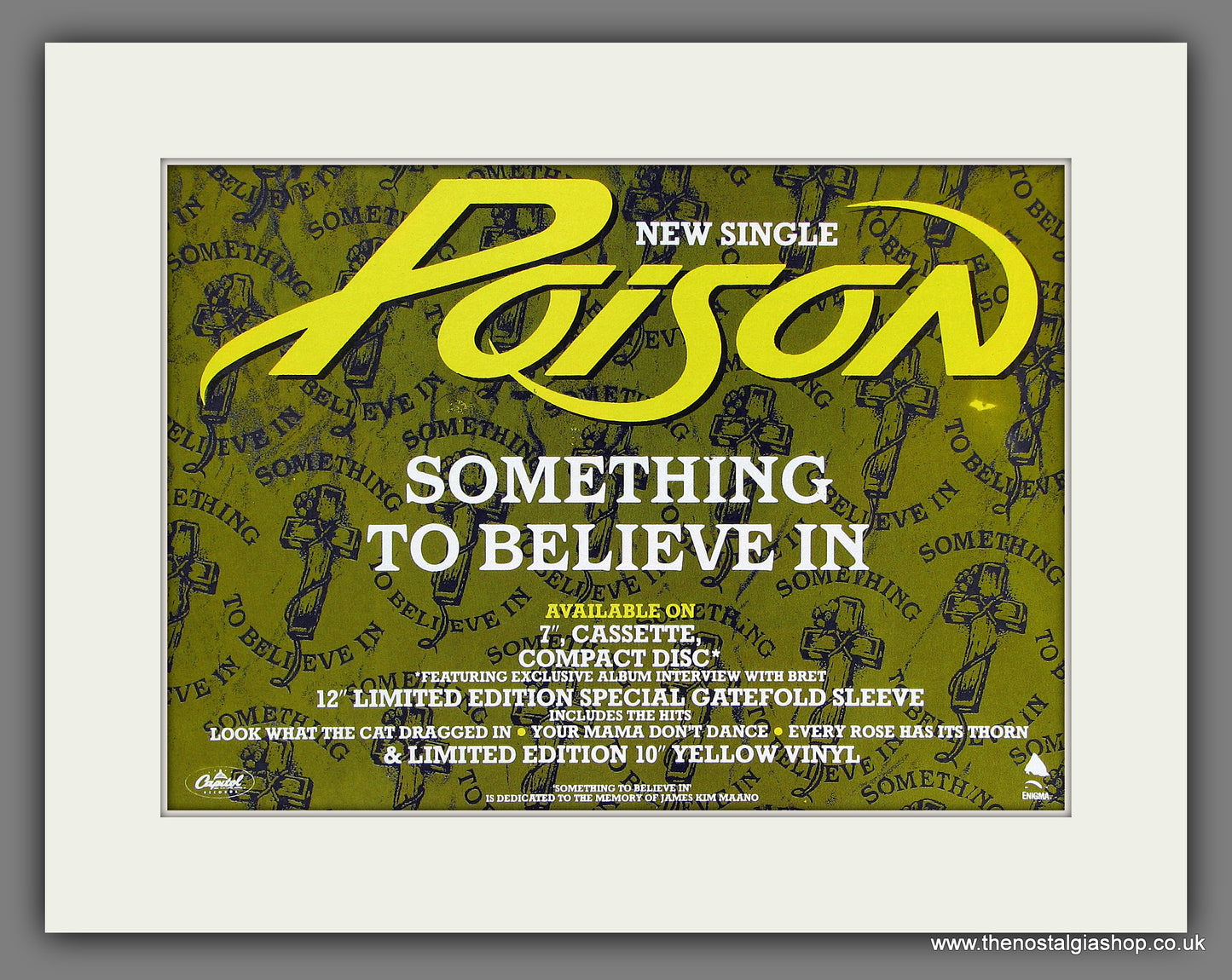 Poison. Something To Believe In. 1990 Original Advert (ref AD55772)
