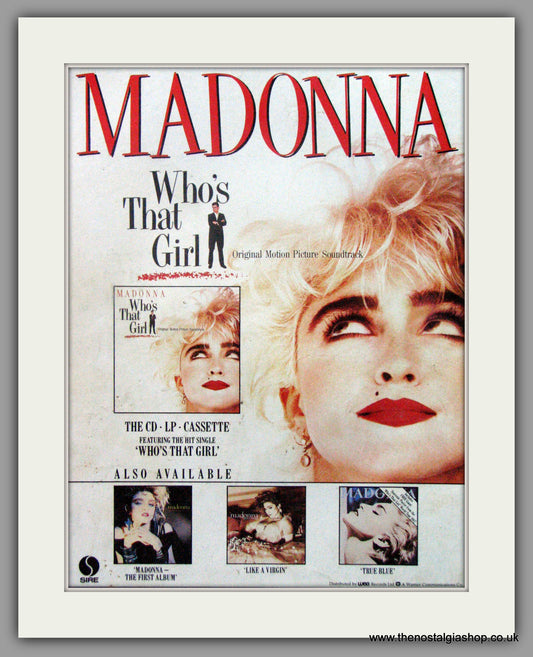 Who's That Girl Madonna. Original Advert 1989 (ref AD52186)