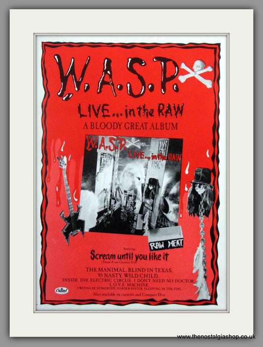 WASP. Live In The Raw. 1987 Original Advert (ref AD50968)