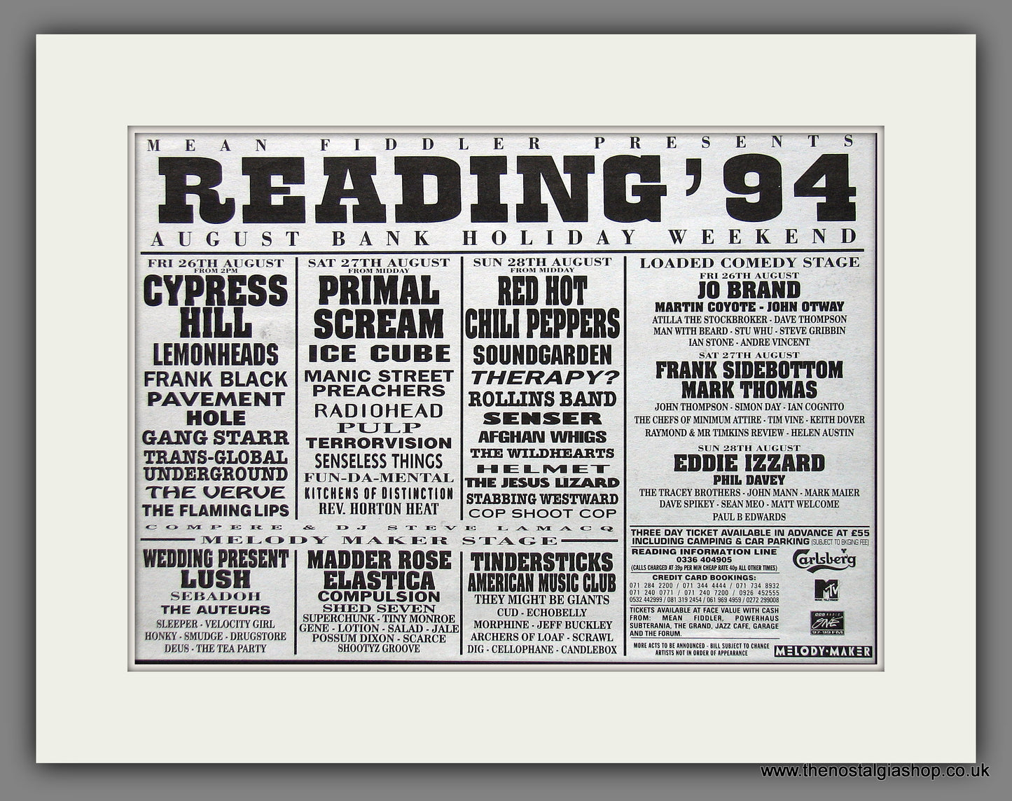 Reading Festival 1994. Original Advert (ref AD55920)
