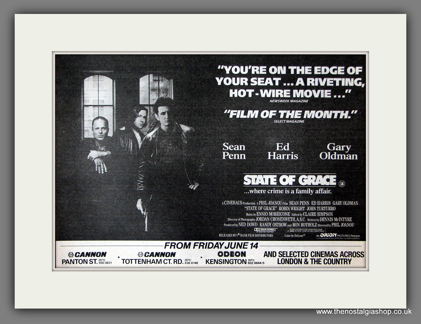 State Of Grace. Original Advert 1991 (ref AD55954)