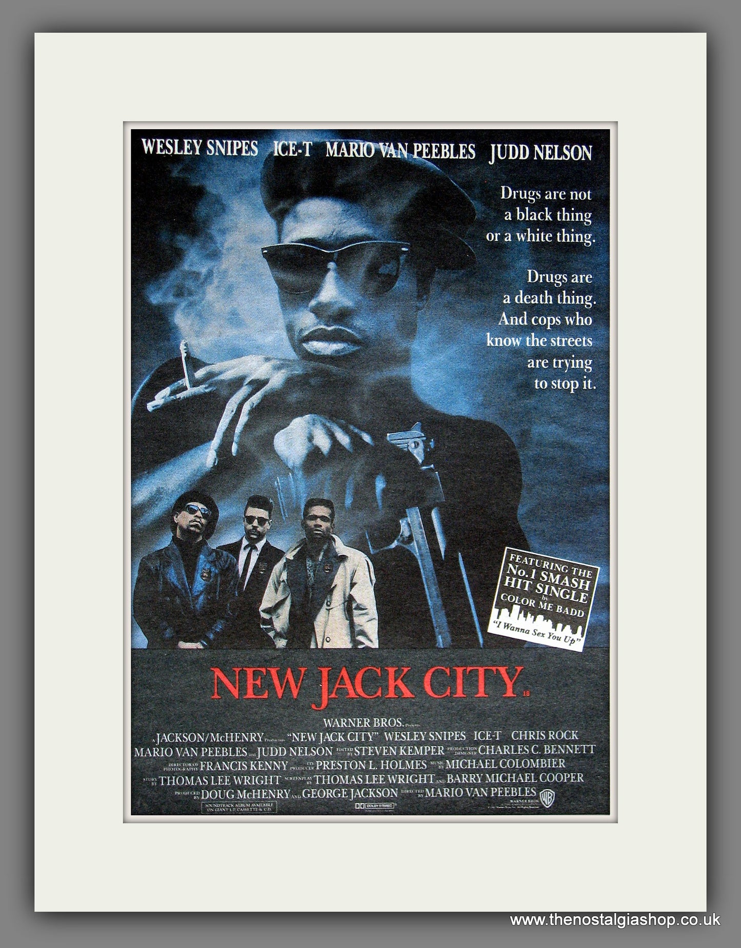 New Jack City. Wesley Snipes. Original Advert 1991 (ref AD55955)