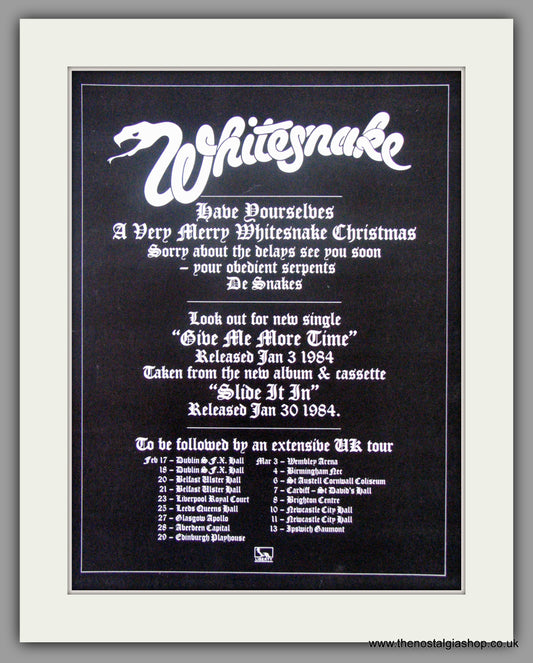 Whitesnake. Tour Dates 1984 Original Advert (ref AD50988)