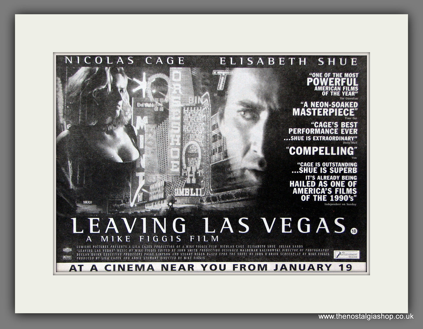 Leaving Las Vegas. Original Advert 1996 (ref AD55943)