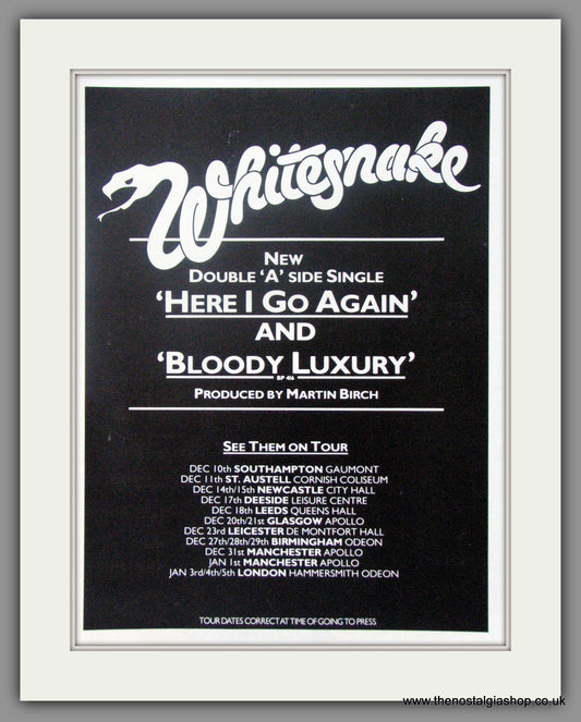 Whitesnake. Here I Go Again. 1982 Original Advert (ref AD50992)