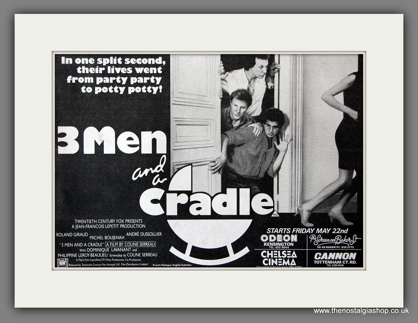 Three Men And A Cradle. Original Advert 1987 (ref AD55946)