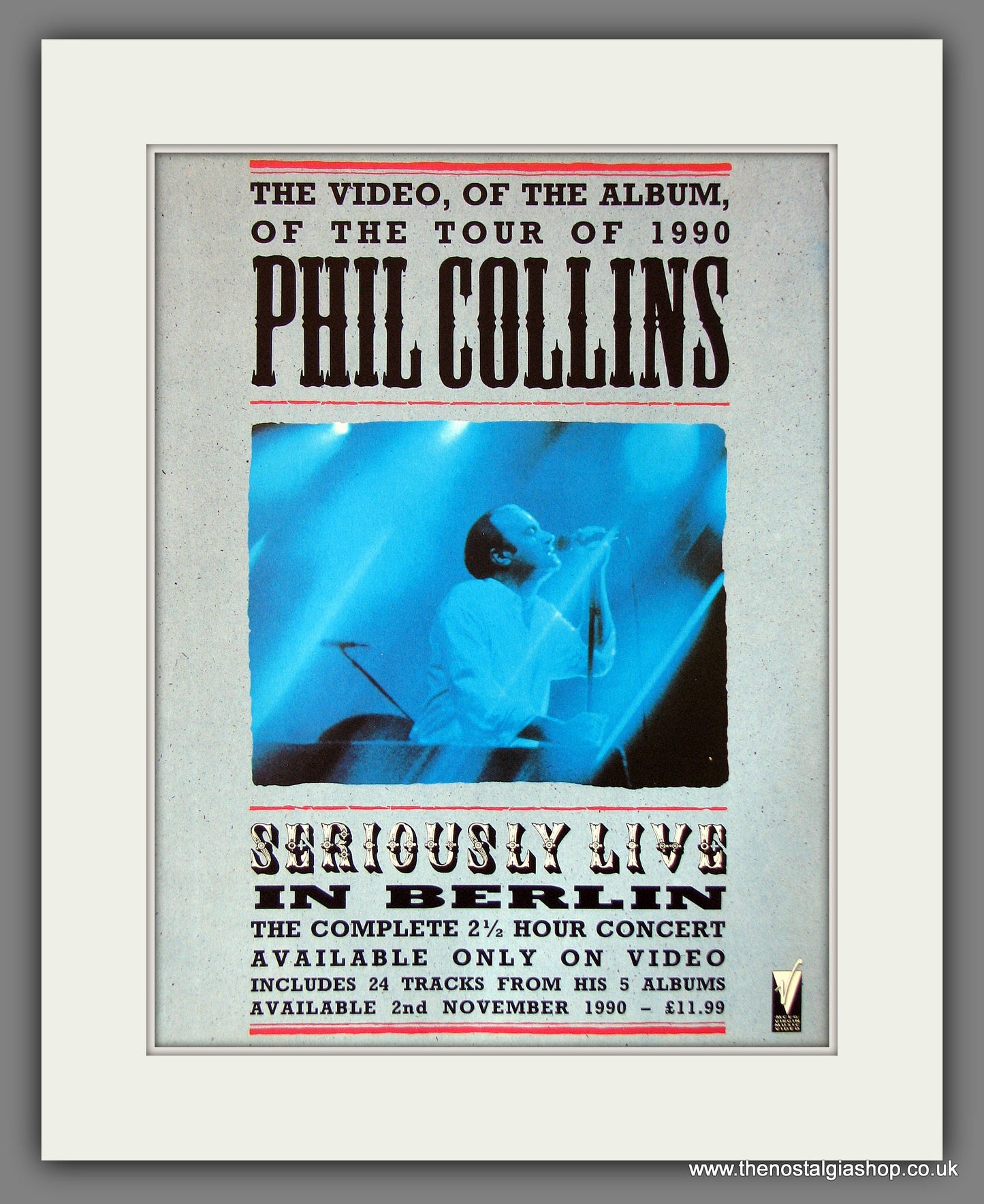 Phil Collins. Seriously Live In Berlin. 1990 Original Advert (ref AD55868)