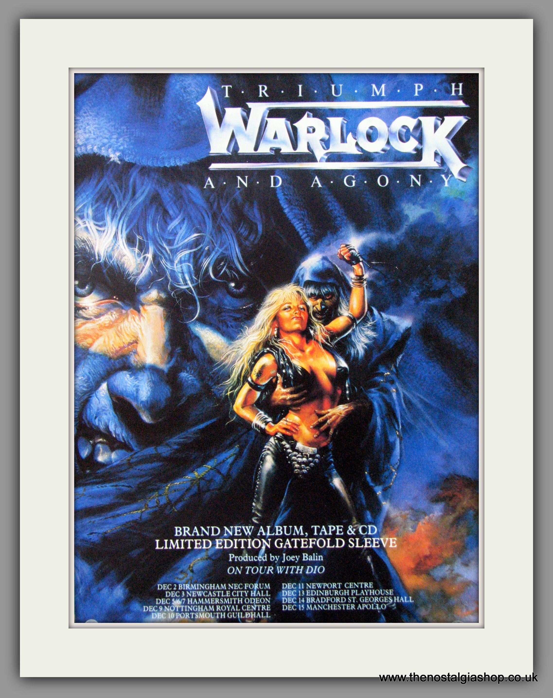 Warlock. Triumph and Agony. 1987 Original Advert (ref AD51427