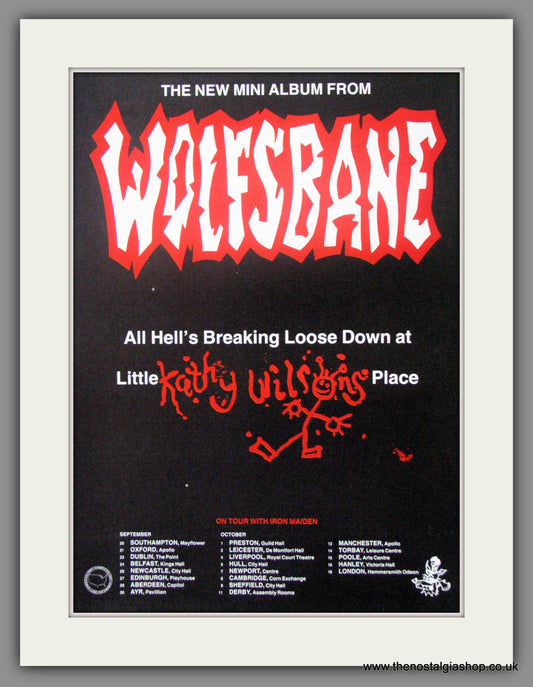 Wolfsbane. UK Tour with Iron Maiden. 1990 Original Advert (ref AD51428)