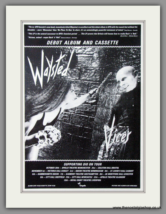 Waysted. Vices. UK Tour with DIO 1983 Original Advert (ref AD51438)