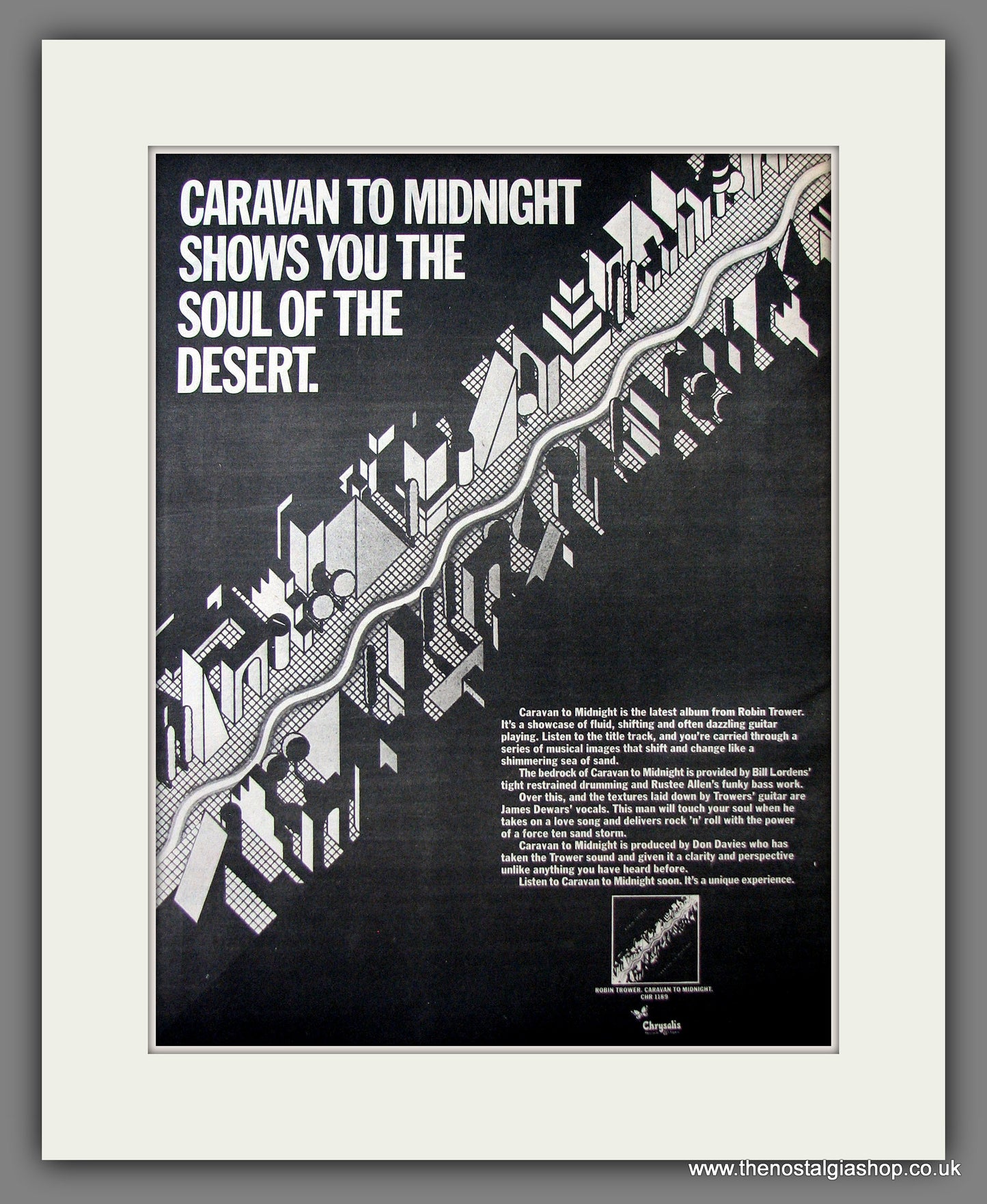 Robin Trower Caravan To Midnight. Original Advert 1978 (ref AD13587)
