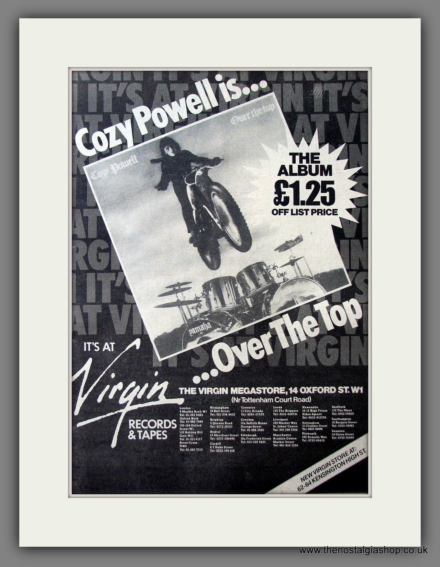 Cozy Powell Over The Top. Original Advert 1979 (ref AD13615)