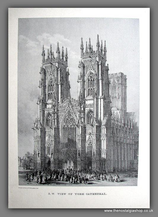 York Cathedral S.W. View, vintage illustration