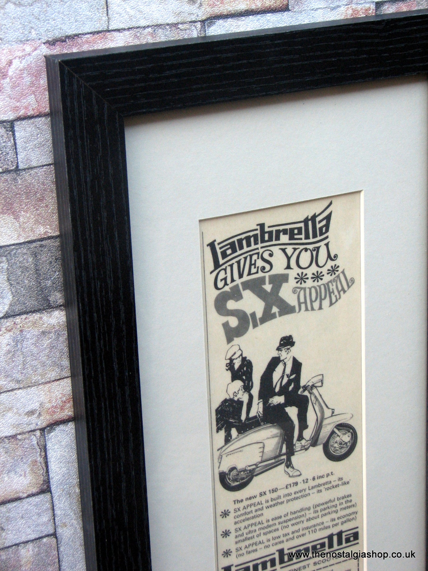 Lambretta Gives You S.X Appeal. Framed Original Advert 1967.
